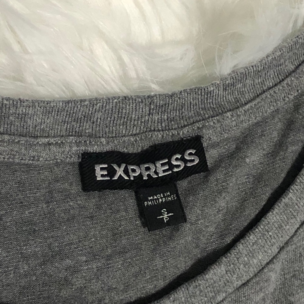 Express Ruffle Top grey size S - Picture 2 of 3